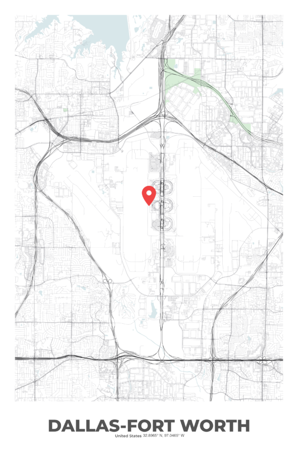 DALLAS-FORT WORTH City Map Poster