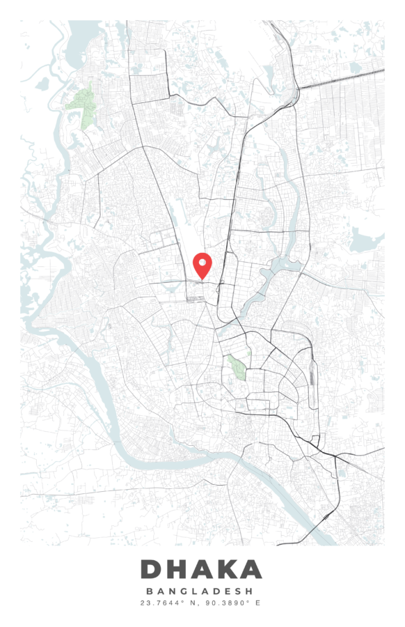 DHAKA City Map Poster