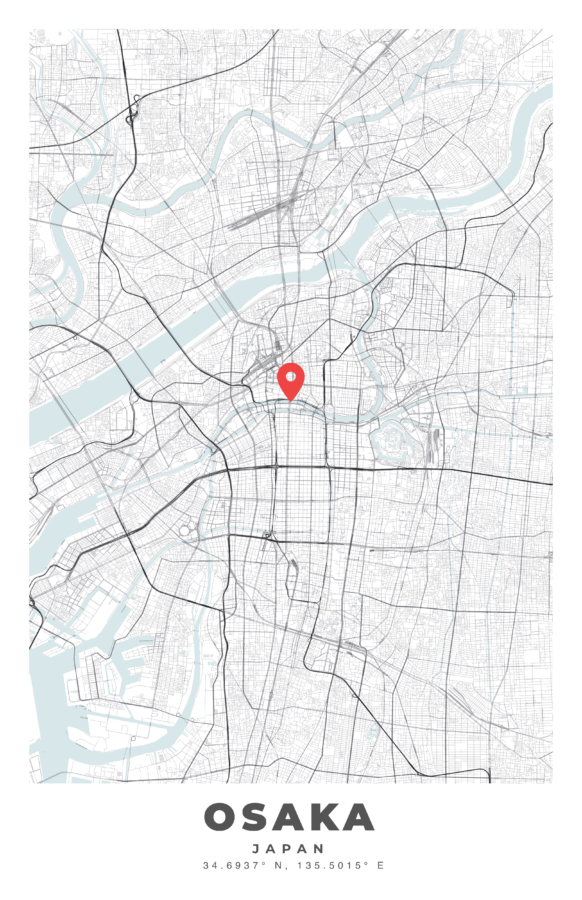 OSAKA City Map Poster