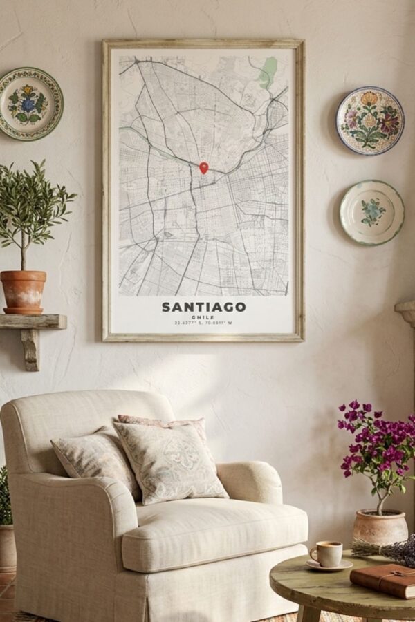 SANTIAGO_map_wall_poster